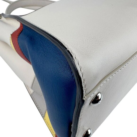 Auth FENDI Peekaboo Medium Handbag Shoulder Bag Multicolor Leather - z4375 - Picture 7 of 14